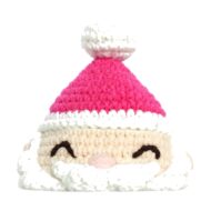 Crochet Santa Christmas tree pattern Santa face detail, beard and hat close-up