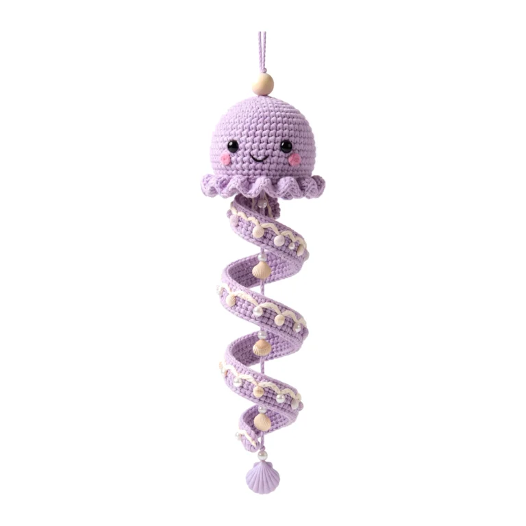 Crochet sea creature ornament pattern — the jellyfish spiral — SageandSilky MOD Nº 129