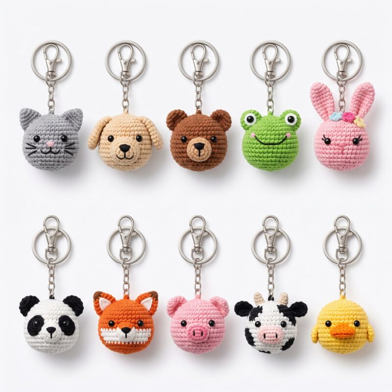 Animal Keychains crochet pattern — crochet keychain pattern bundle (SageandSilky MOD Nº 92)