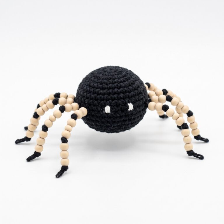 Beaded Fidget Spider crochet pattern — crochet fidget toy pattern (SageandSilky MOD Nº 42)