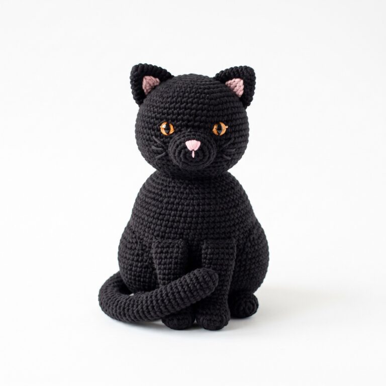 Black Cat crochet pattern — amigurumi cat pattern (SageandSilky MOD Nº 112)