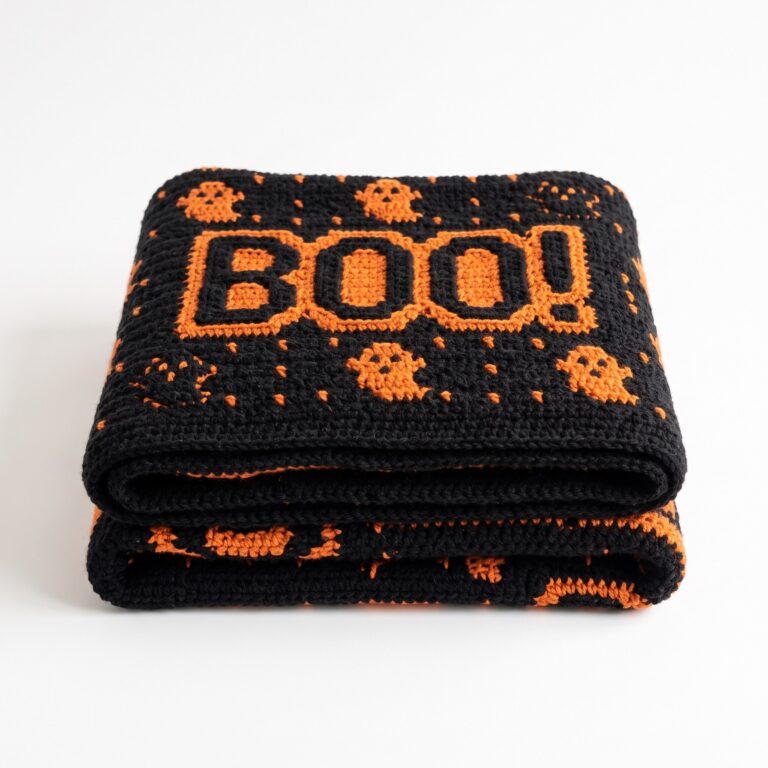 Boo! Mosaic Blanket crochet pattern — halloween crochet blanket pattern (SageandSilky MOD Nº 70)