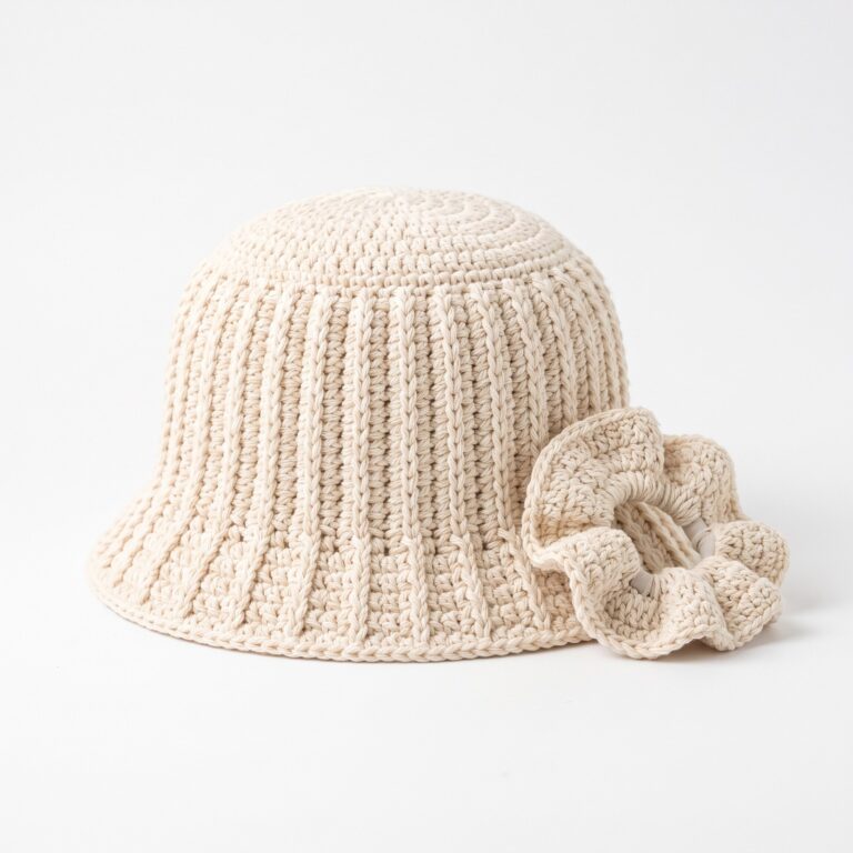 Bucket Hat & Scrunchie crochet pattern — crochet bucket hat pattern (SageandSilky MOD Nº 103)