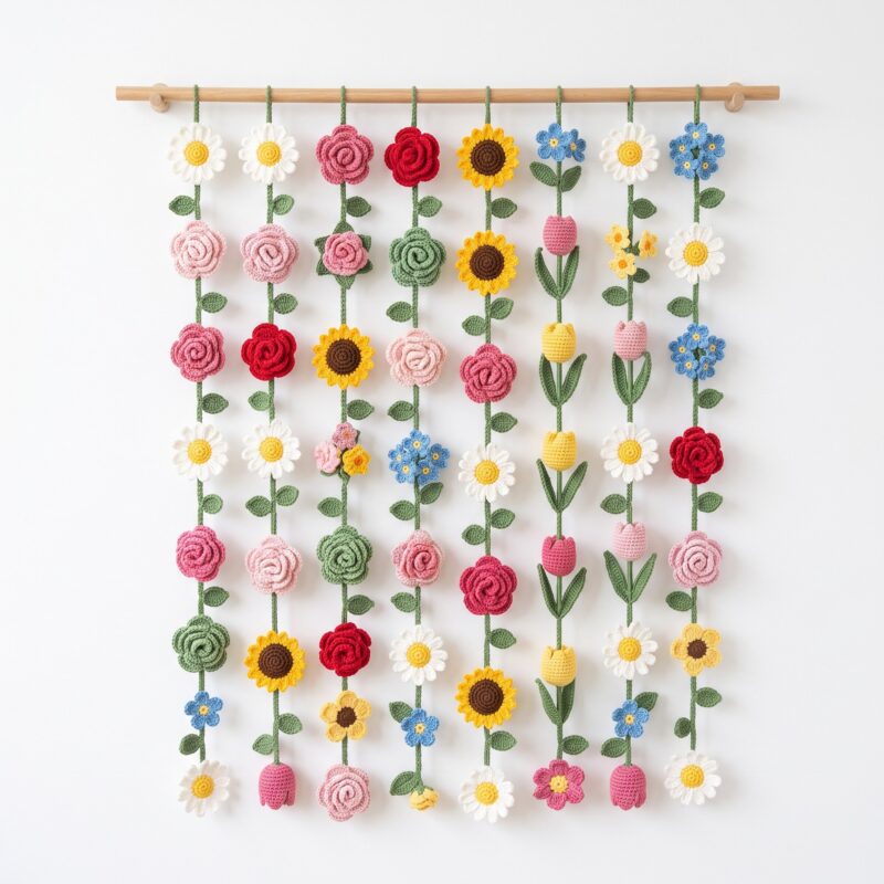 Flower Curtain crochet pattern — crochet flower curtain pattern (SageandSilky MOD Nº 67)