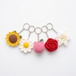 Flower Keychain Set crochet pattern — crochet flower keychain pattern (SageandSilky MOD Nº 93)