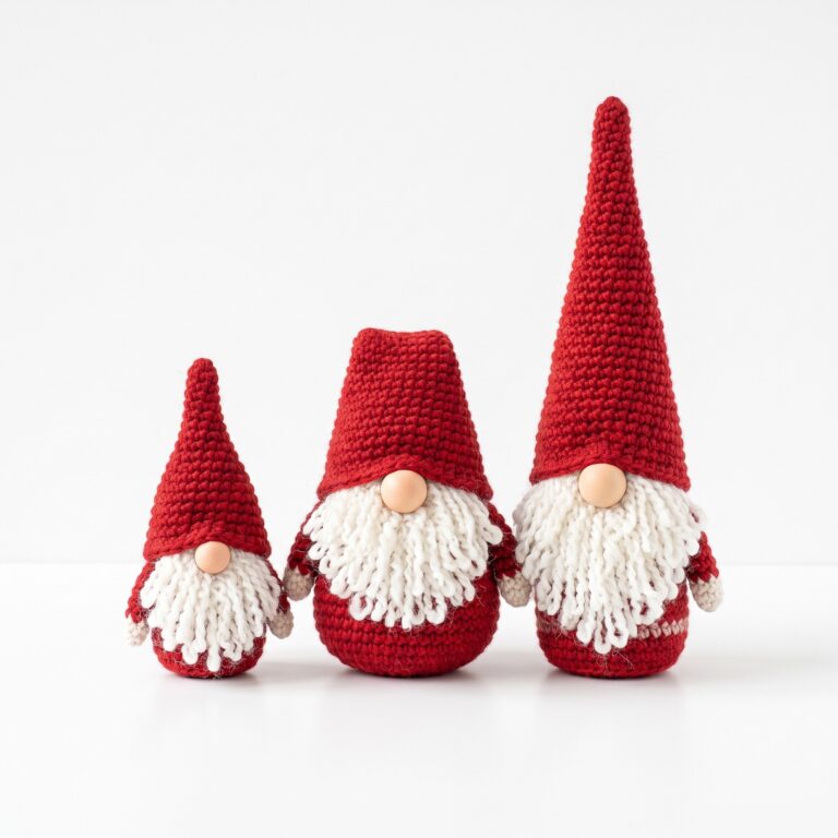 Gnome Family crochet pattern — crochet gnome pattern (SageandSilky MOD Nº 80)