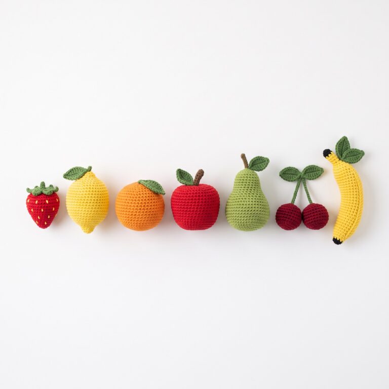 Mini Fruit crochet pattern — crochet fruit pattern (SageandSilky MOD Nº 69)