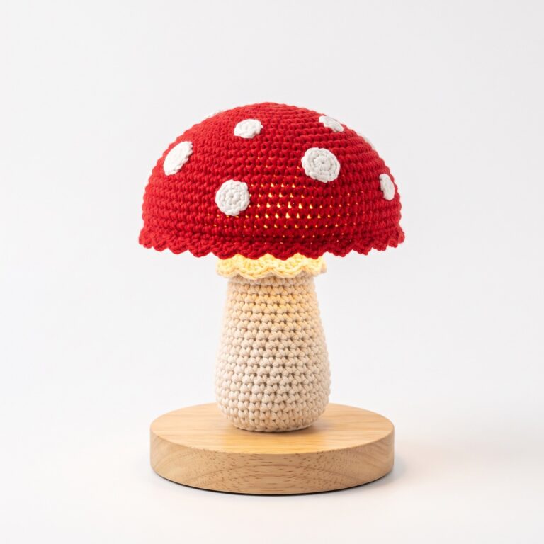 Mushroom Night Light crochet pattern — crochet mushroom lamp pattern (SageandSilky MOD Nº 98)
