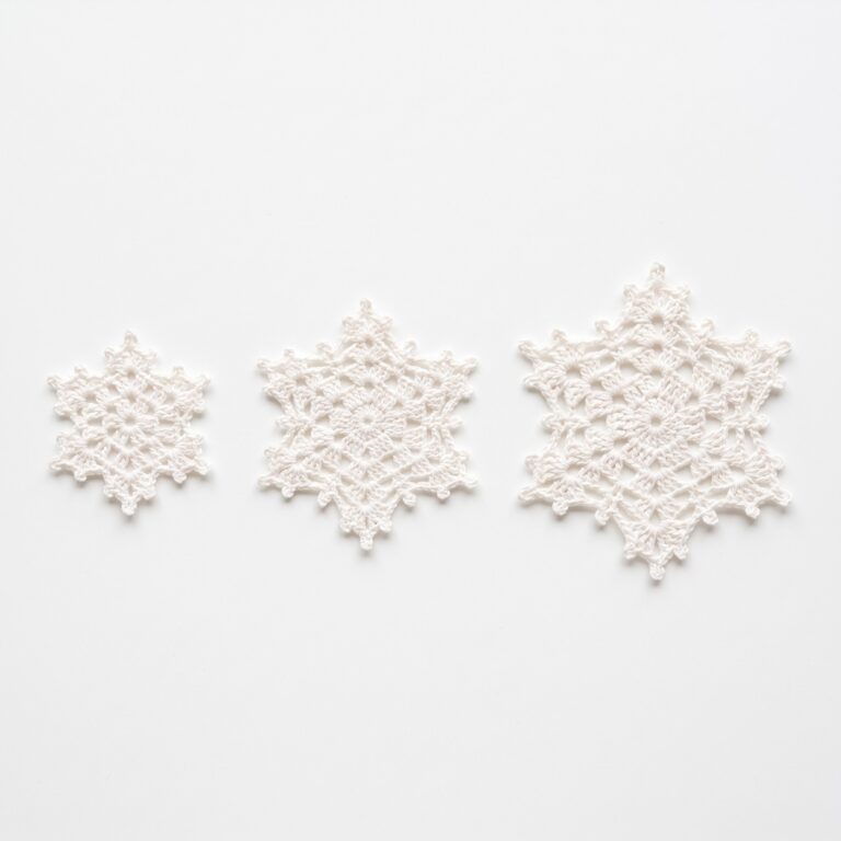 Snowflake Trio crochet pattern — crochet snowflake pattern (SageandSilky MOD Nº 79)