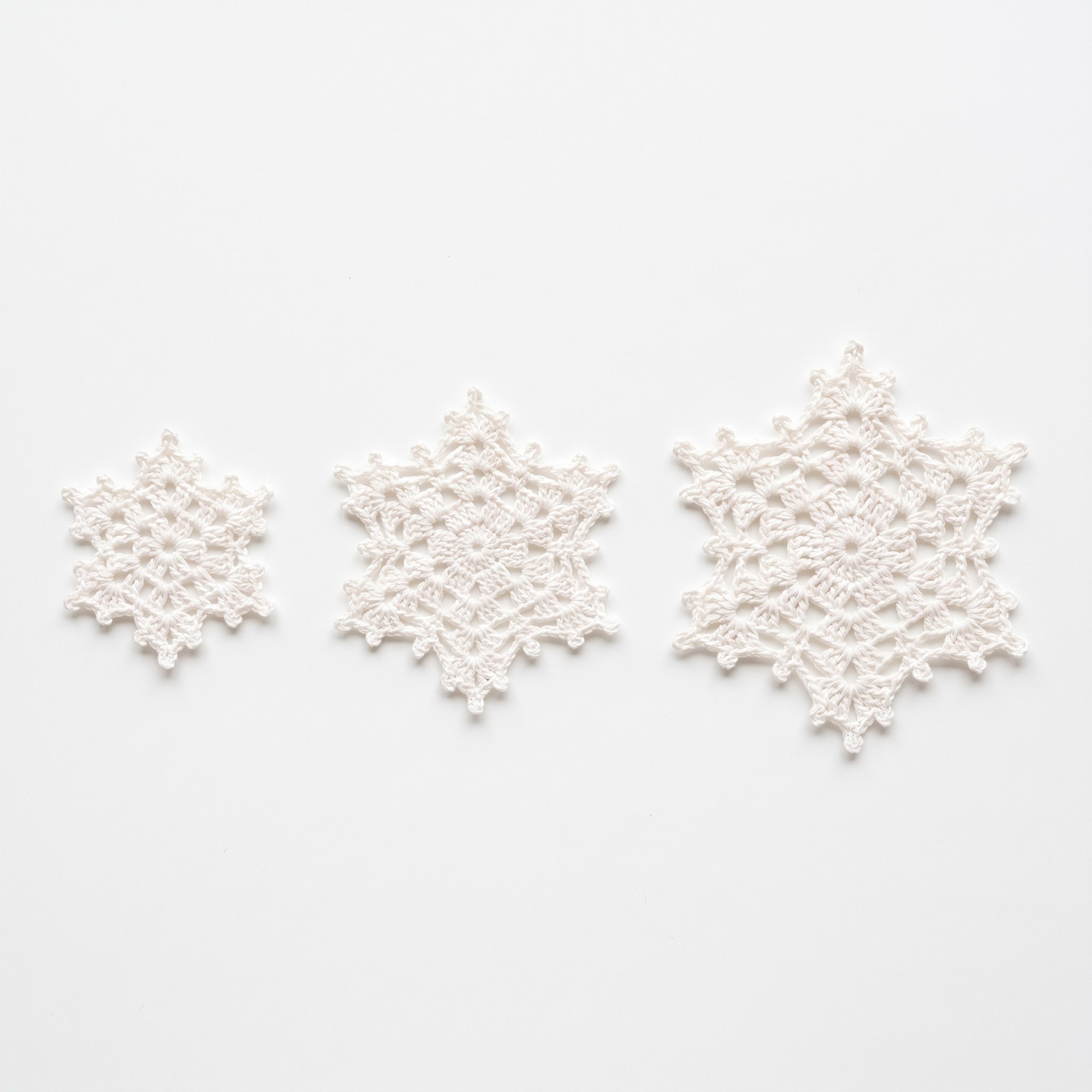 Snowflake Trio Crochet Pattern 1 Snowflake Trio crochet pattern — crochet snowflake pattern