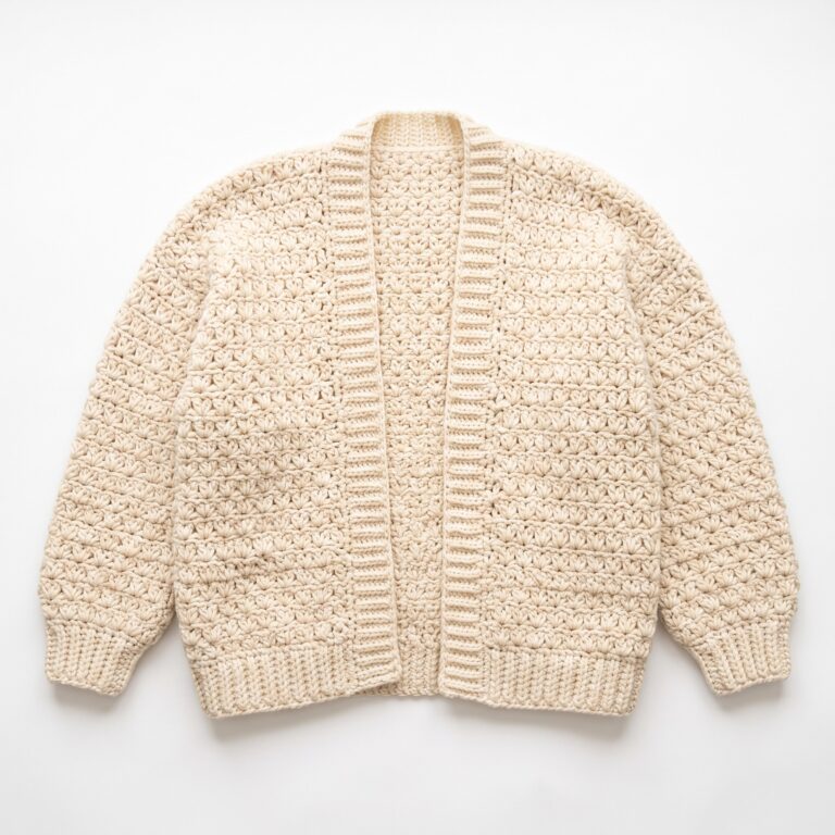 Wheat Stitch Cardigan crochet pattern — plus size crochet cardigan pattern (SageandSilky MOD Nº 101)