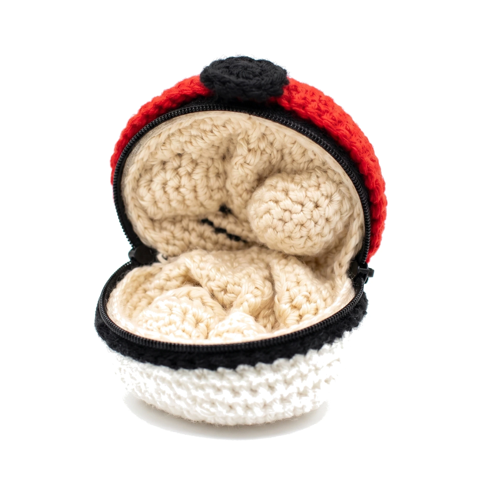 Togepi Reversible Crochet Pattern | Transforming Amigurumi Toy 3 Togepi reversible crochet pattern — ball open with Togepi inside